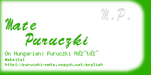 mate puruczki business card